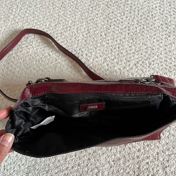 Miss Sixty burgundy coloured leather bag, clutch or crossbody/shoulder bag. - Picture 2 of 7